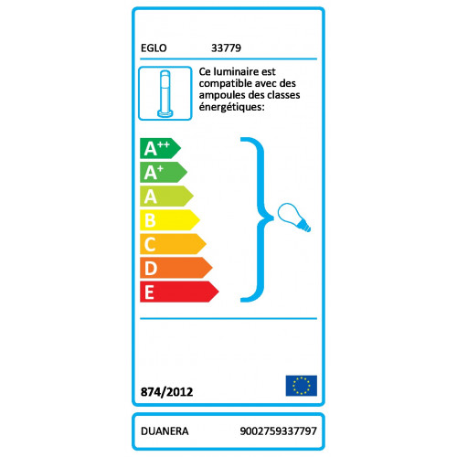 Borne extérieure E27 max 60W noir Duanera EGLO - Eglo