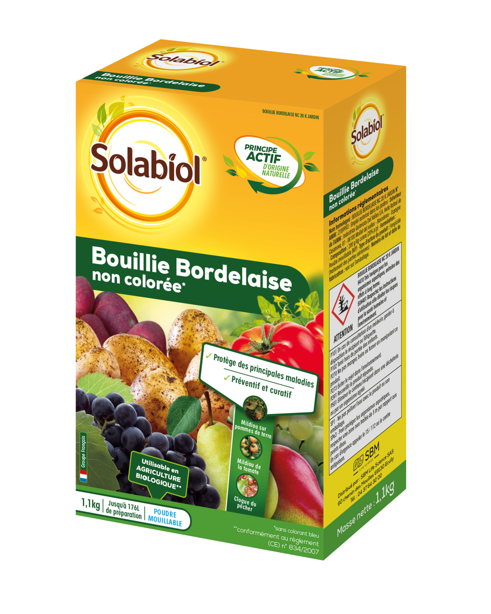 Bouillie bordelaise SOLABIOL, pour arbres fruitiers et légumes, 1.1KG