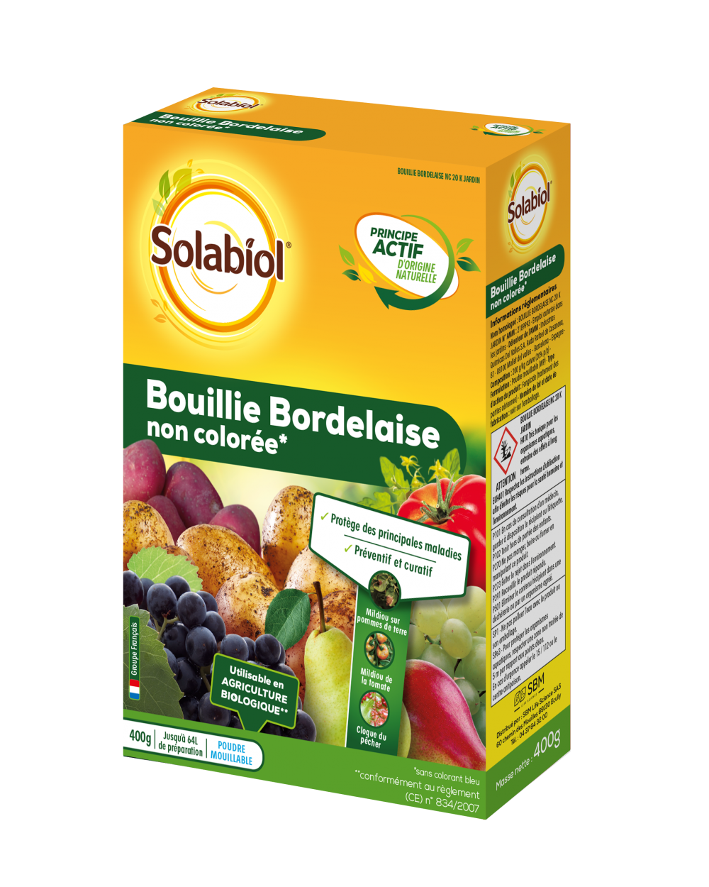 Bouillie bordelaise SOLABIOL, pour arbres fruitiers et légumes, 400G