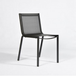 Chaise de jardin en aluminium Horizon anthracite - ARCANE