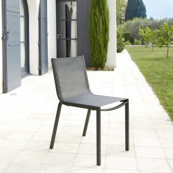 Chaise de jardin en aluminium Horizon anthracite - ARCANE