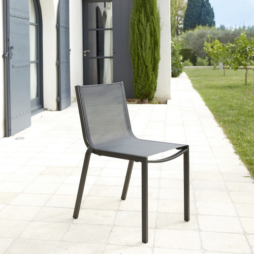Chaise de jardin en aluminium Horizon anthracite - ARCANE
