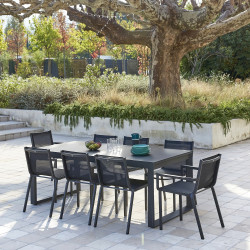 Chaise de jardin en aluminium Horizon anthracite - ARCANE
