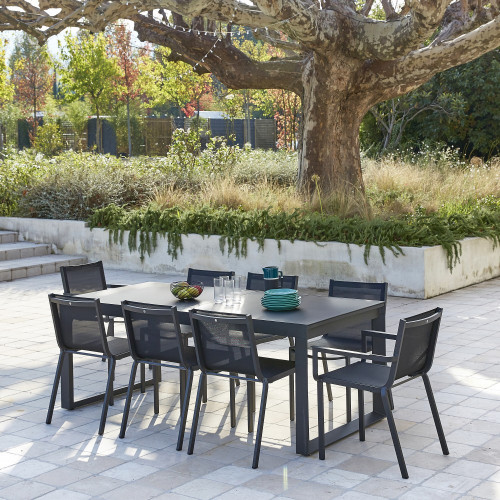 Chaise de jardin en aluminium Horizon anthracite - ARCANE