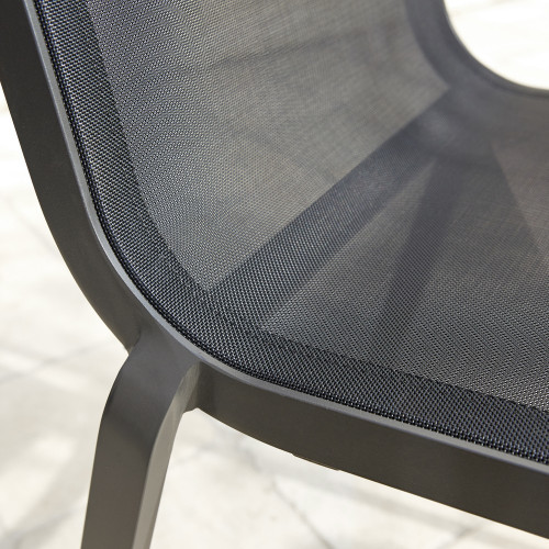 Chaise de jardin en aluminium Horizon anthracite - ARCANE