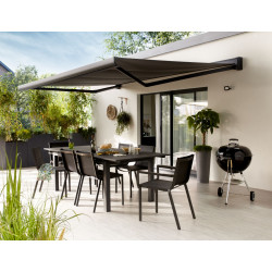 Chaise de jardin en aluminium Horizon anthracite - ARCANE