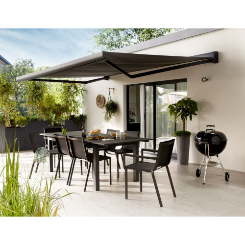 Chaise de jardin en aluminium Horizon anthracite - ARCANE