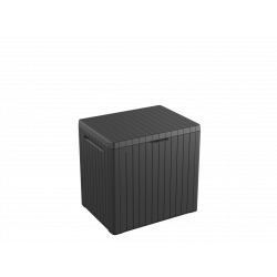 Coffre de jardin résine City cube gris, 57,8 x 44 x H.54.8 cm de marque Keter, référence: J6269400