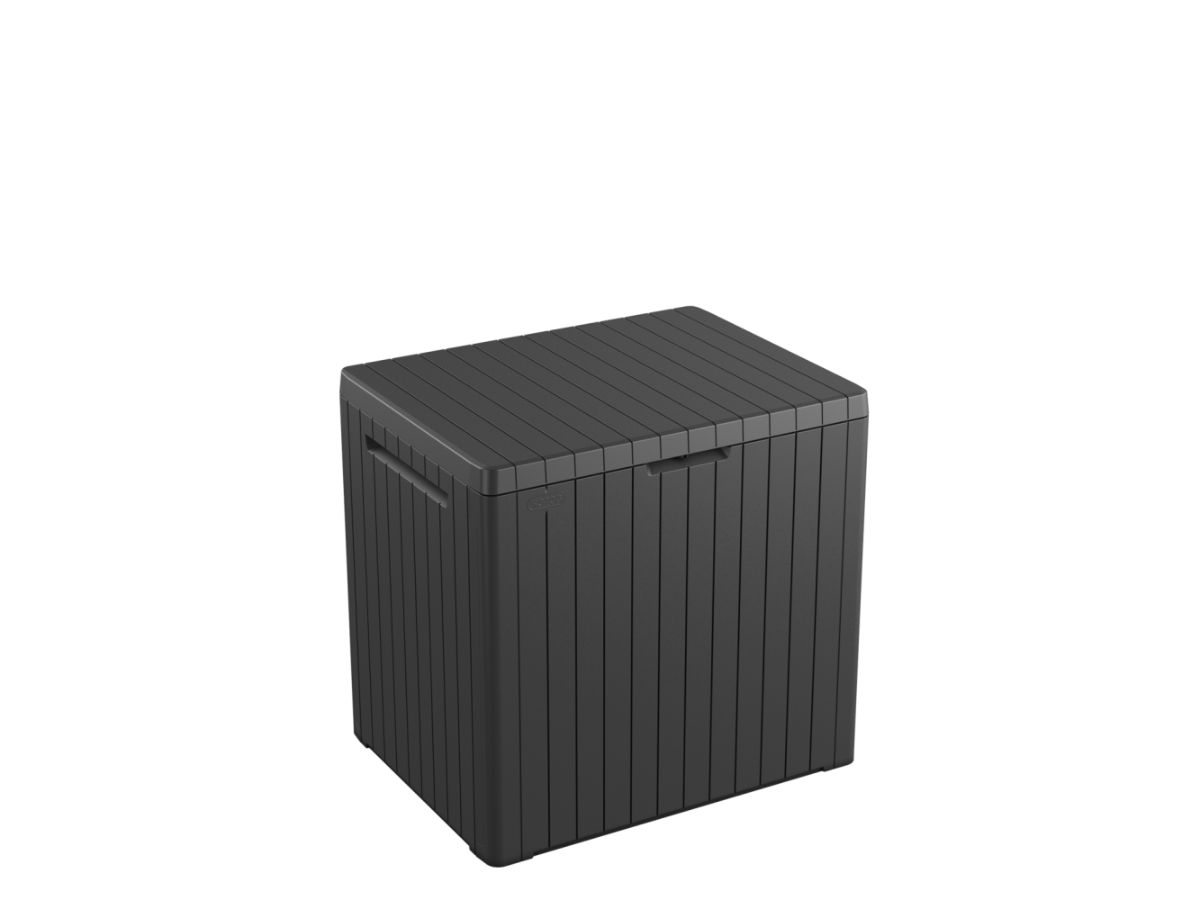 Coffre de jardin résine City cube gris, 57,8 x 44 x H.54.8 cm