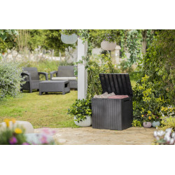 Coffre de jardin résine City cube gris, 57,8 x 44 x H.54.8 cm - Keter