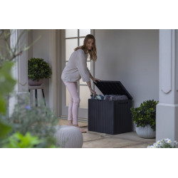 Coffre de jardin résine City cube gris, 57,8 x 44 x H.54.8 cm - Keter