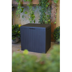 Coffre de jardin résine City cube gris, 57,8 x 44 x H.54.8 cm - Keter