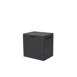 Coffre de jardin résine City cube gris, 57,8 x 44 x H.54.8 cm - Keter