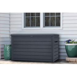 Coffre de jardin résine Ontario gris, l.147 x H.86 x P.83 cm - Keter