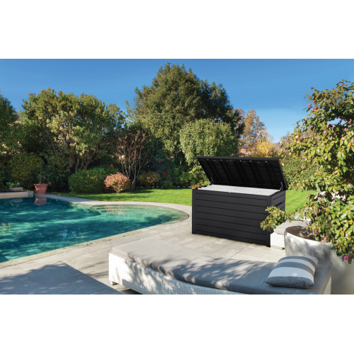 Coffre de jardin résine Ontario gris, l.147 x H.86 x P.83 cm - Keter
