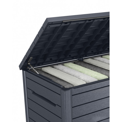 Coffre de jardin résine Ontario gris, l.147 x H.86 x P.83 cm - Keter