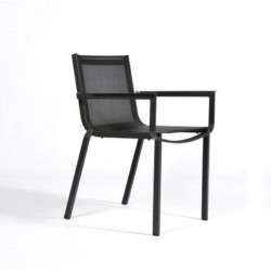 Fauteuil de jardin en aluminium Horizon anthracite - ARCANE