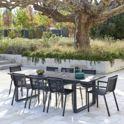Fauteuil de jardin en aluminium Horizon anthracite - ARCANE