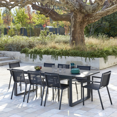 Fauteuil de jardin en aluminium Horizon anthracite - ARCANE