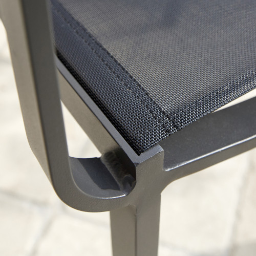 Fauteuil de jardin en aluminium Horizon anthracite - ARCANE