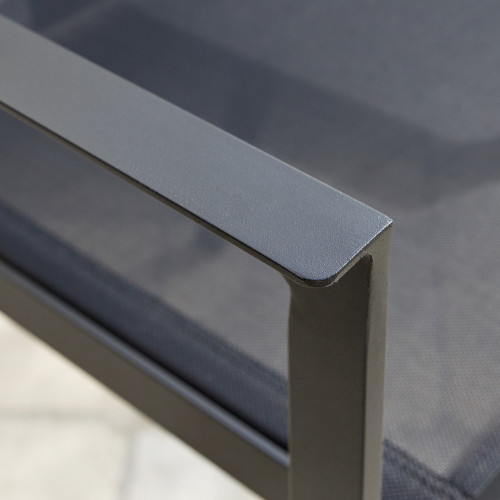 Fauteuil de jardin en aluminium Horizon anthracite - ARCANE