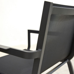 Fauteuil de jardin en aluminium Horizon anthracite - ARCANE