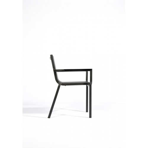 Fauteuil de jardin en aluminium Horizon anthracite - ARCANE