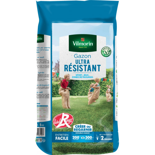 Gazon ultra résistant VILMORIN, 5 kg, 200 m² - VILMORIN