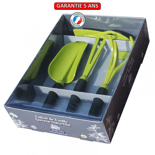 Coffret 3 outils de jardin gamme natur'elle - Vert kiwi - PERRIN  