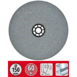 Meule grain fin diamètre 150x12,7x16mm G60 - KWB by Einhell