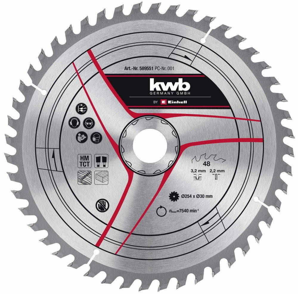 KWB by Einhell Lame pour scie sur table diamètre 254x30x 3 2 mm 48 dents - vue 2