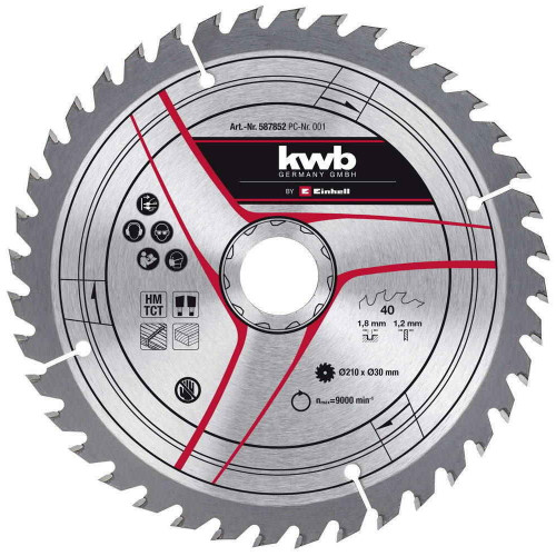 Lame pour scie à onglet KWB 210x30 mm - 40 dents - KWB by Einhell