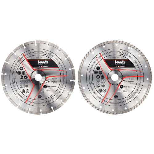 Disque diamant 230mm, 2 pièces - KWB by Einhell