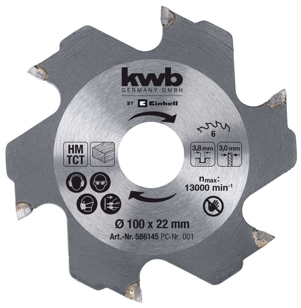 KWB by Einhell Lame pour fraiseuse à lamelle 100x22x3 8 mm 6 dents - vue 2