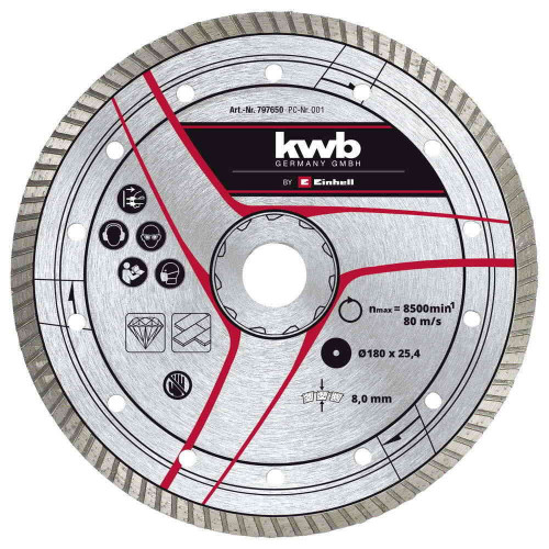 Disque Turbo diamanté 180x25,4 mm - KWB by Einhell