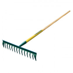 Râteau Duopro 16 dents courbes manche bois certifié PEFC 100% - NOUVEAU de marque Leborgne, référence: J6337100
