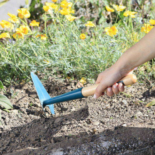 Serfouette fourche et langue à main Duopro - manche bois certifié PEFC 100% - Leborgne