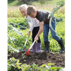 Râteau Plastique Enfant - manche bois certifié PEFC 100% - Leborgne