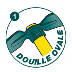 Serfouette forgée Duopro douille 40x27, panne et langue - 30 cm - sans manche - Leborgne