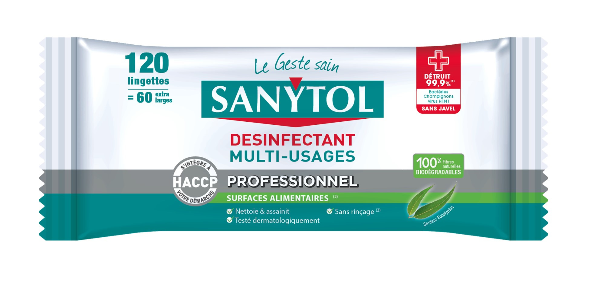 Désinfectant SANYTOL 120 lingettes