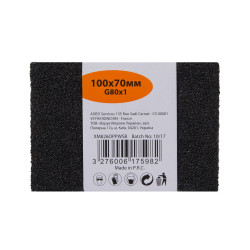 Eponge abrasive pour ponceuse stationnaire, 100 x 70 mm, grains 80 de marque Centrale Brico, référence: B6352500