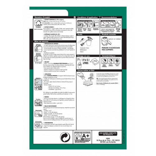 Ragréage forte épaisseur, blanc, 2m²,10 KG - Centrale Brico