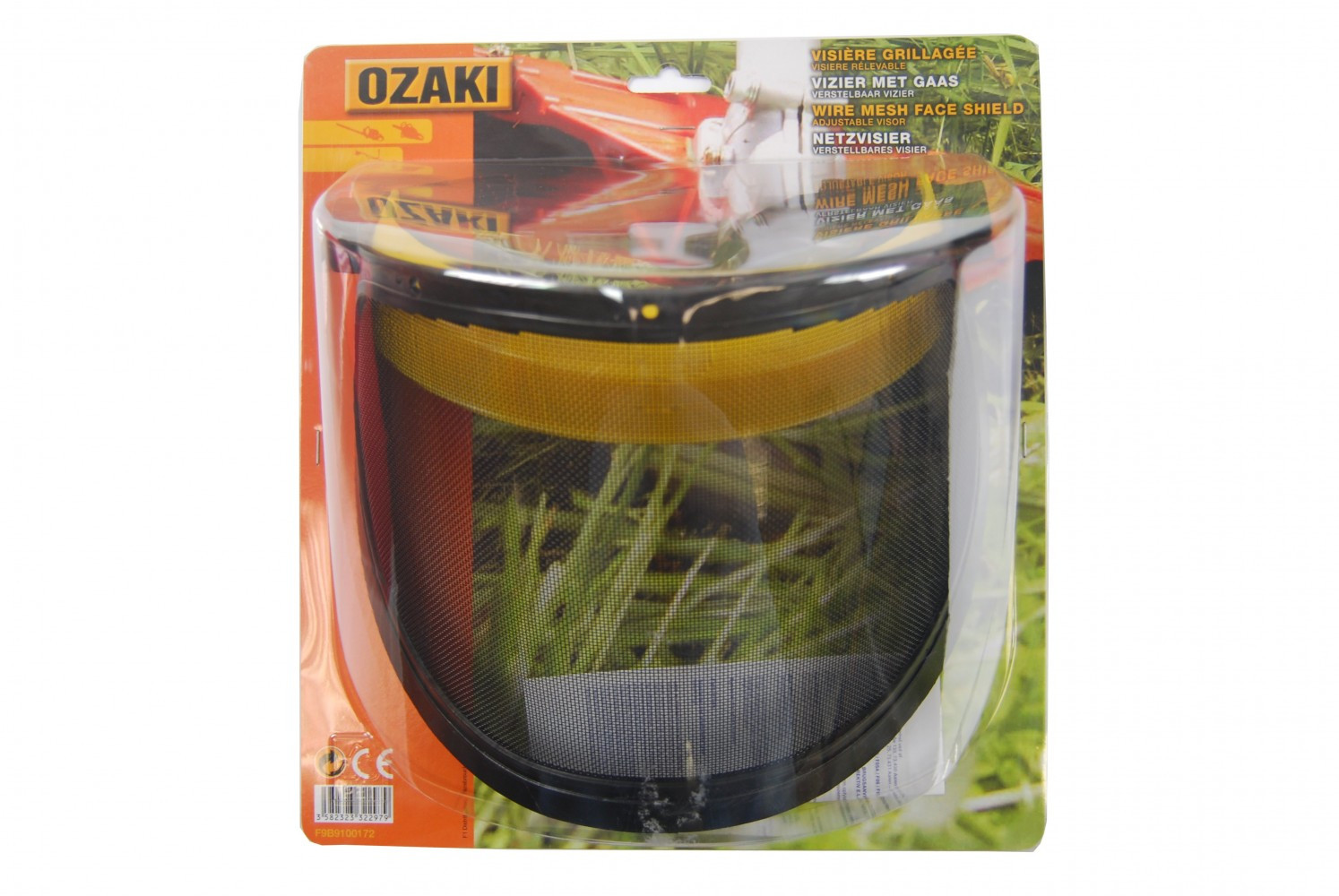 Visière grillagée relevable OZAKI PREMIUM. Hauteur de visière: 190mm EN1731 F