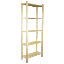 Etagère Pin, 5 tablettes , l.65 x P.28 x H.170 cm - Centrale Brico