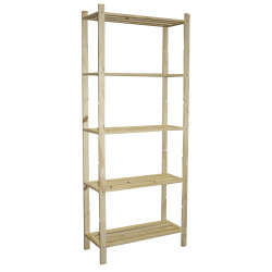 Etagère Pin, 5 tablettes , l.70 x P.30 x H.170 cm de marque Centrale Brico, référence: B6363100