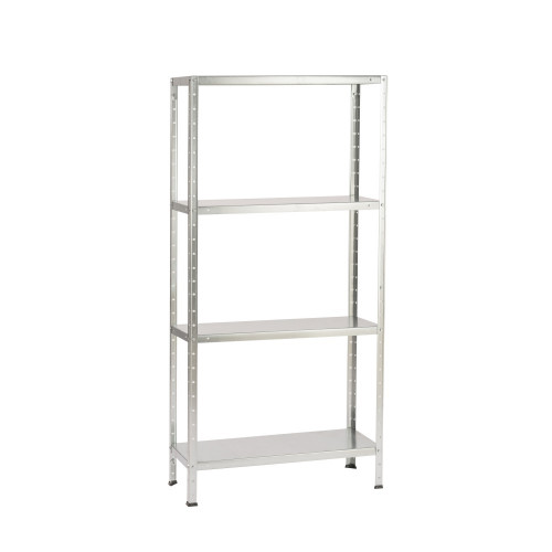 Etagère métal gris galvanisé, 4 tablettes l.72.5xH.145xP.30 - Centrale Brico