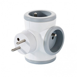 Multiprise sans fil avec prise rotative, 3 prises blanc WATT&CO de marque Centrale Brico, référence: B6367100