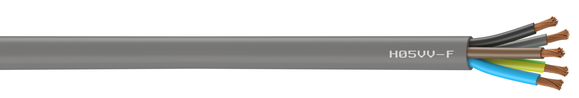 Câble électrique 5 G 2.5 mm² ho5vvf L.10 m, gris