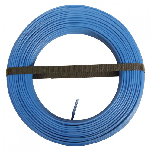 Fil électrique 1.5 mm² h07vu, en couronne de 100M bleu - Centrale Brico