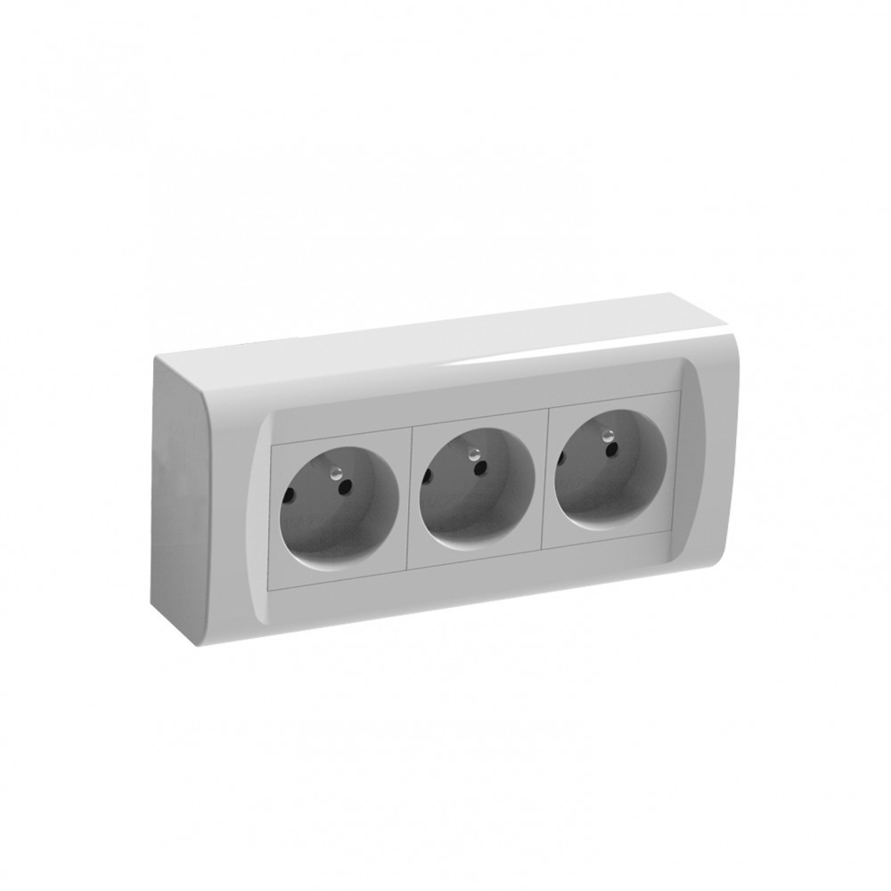Bloc 3 prises avec saillie Legrand 2P+T Rectangulaire 90mm 185mm Horizontal - vue 2